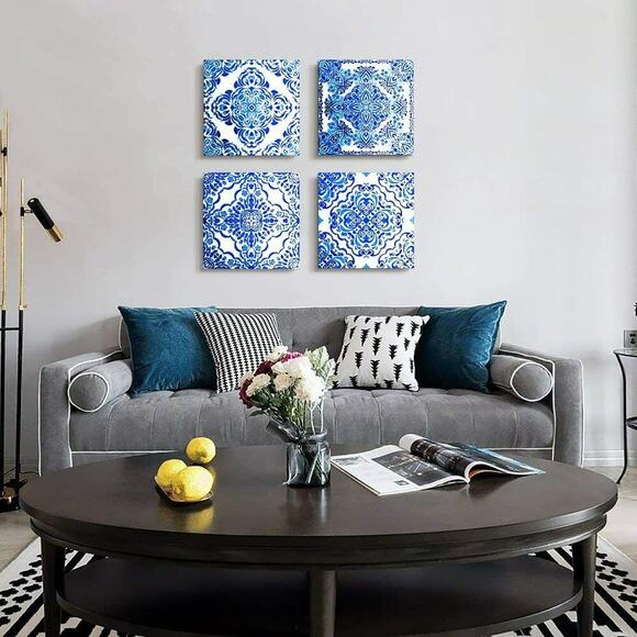 Modern Canvas Wall Art Print for Living Decor Bedroom Vintage Design 4 Pieces - Picture 3 of 9